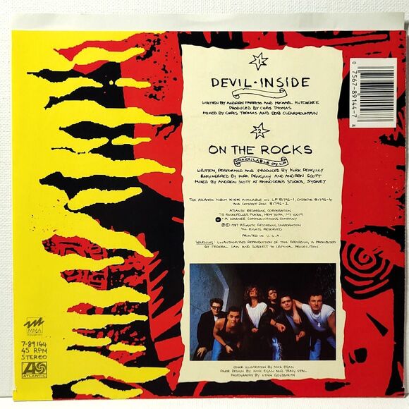 INXS 45 Devil Inside / On The Rocks on Atlantic M-/M- Rock W/PS - Picture 2 of 4
